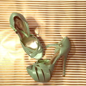 Bakers Dannette Mint Green Platform Heels