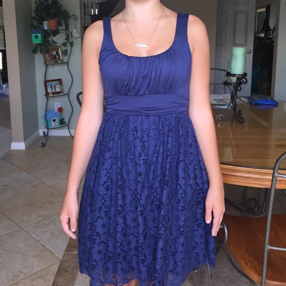 Navy Blue Lace Dress