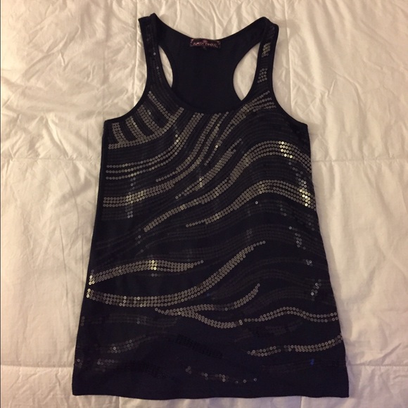 Navy Sequin Tank