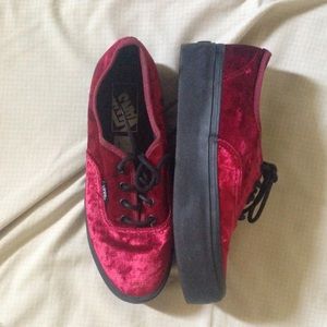 Red Velvet Vans w/ slight platform
