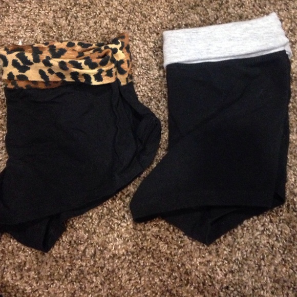 Two pairs of yoga shorts