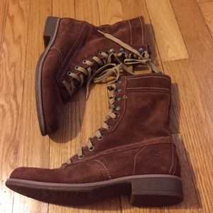Timberland Suede Lace Up Boot with zip