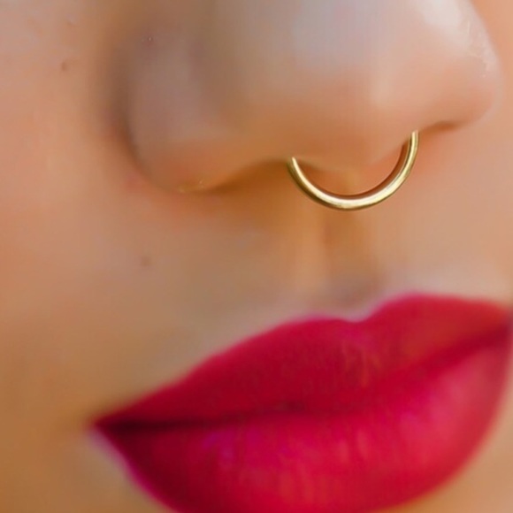 Reserved @bossy77 Gold Faux Nose Septum