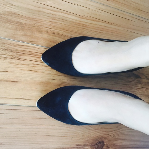 Black Suede Hidden Heel Flats