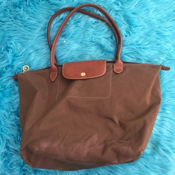 Longchamp Handbags - LONGCHAMP LARGE BROWN BAG TOTE PURSE NYLON