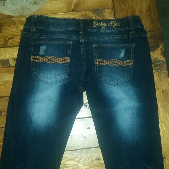 Size 3 dark distressed jeans
