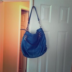 Authentic blue leather Coach purse
