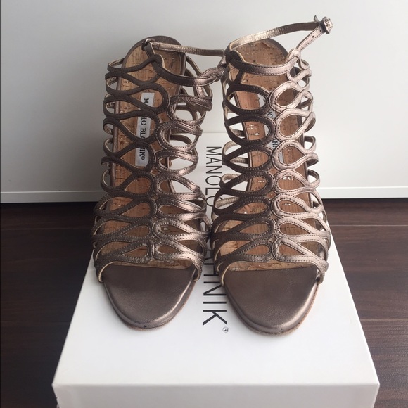 Authentic Manolo Blahnik strappy sandals stilettos
