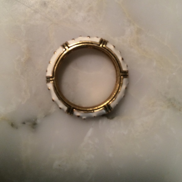 White & Gold Preppy Ring - Picture 2 of 2
