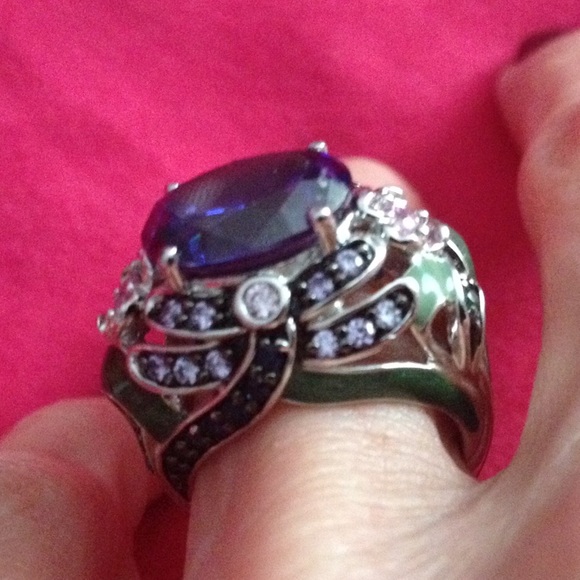 Rare, Retired, Dragonfly ring! Sterling enamel!