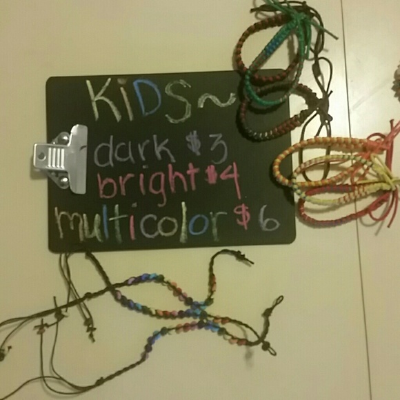 Kids dark threaded friendship bracelets
