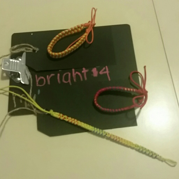 Bright colored hemp like friendship bracelets