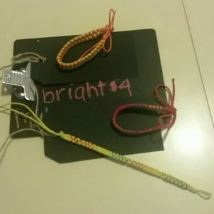Bright colored hemp like friendship bracelets
