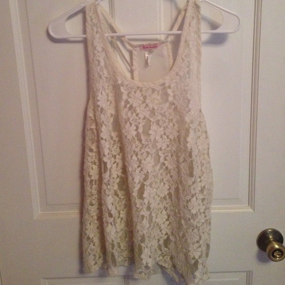 White lace strappy tank