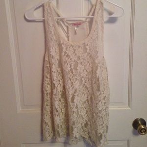 White lace strappy tank