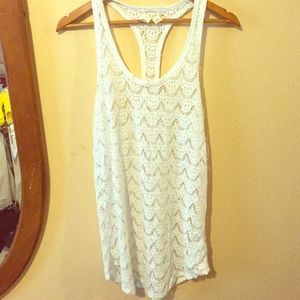 Roxy white bathing suit cover up!