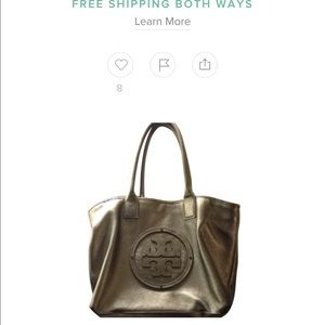 Tory Burch silver metallic tote