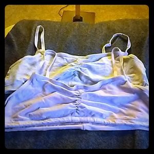 2 spaghetti strapped sports bars, grey & pink