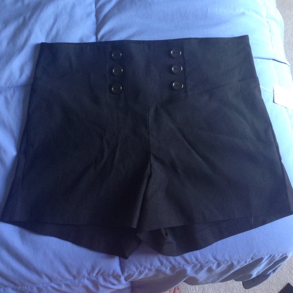 Black high-waisted shorts
