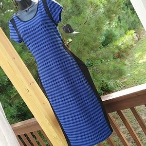 Black side panel illusion dress