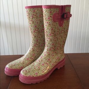 Floral/pink Rain Boots