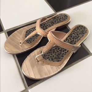 Nina gold thong sandals