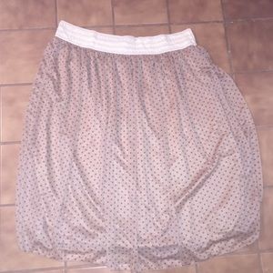 Polka dot skirt with crocheted waistband