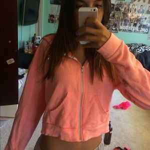 Coral Zip Up Hoodie