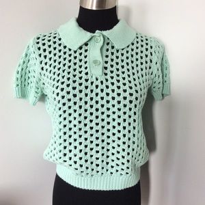 American Apparel Open Knit Tennis Shirt