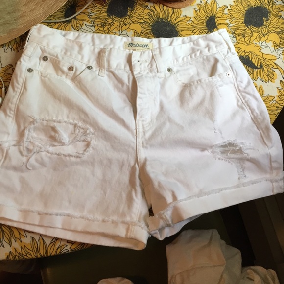 White madewell boyfriend shorts