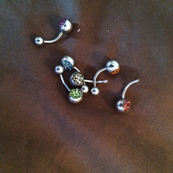 leopard print belly button rings - Picture 2 of 2