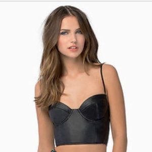 Tobi Hot Rod Bustier, Black Crop top, fits like M