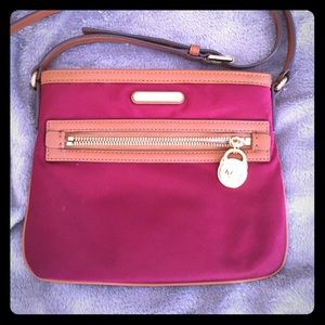 Michael kors maroon nylon crossbody