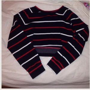 striped american apparel crop top