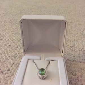 Necklace with green gem
