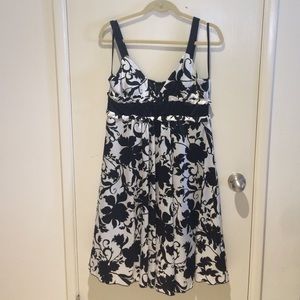 Short back and while cocktail dress.