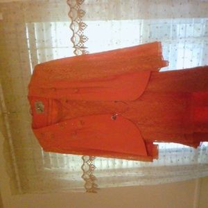 Lace 2 piece Orange    Lace Skirt set