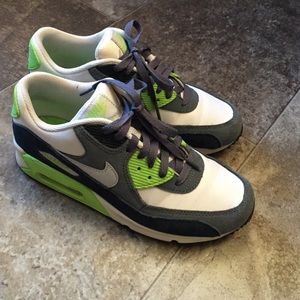Nike air max tennis shoes grey navy lime green