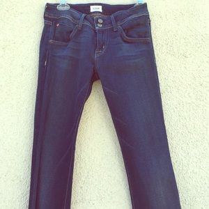 Hudson wide bottom jeans.