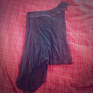 Free People black one-shoulder top