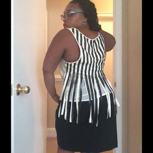 White Faux Leather Sleeveless Top w/ Tassles