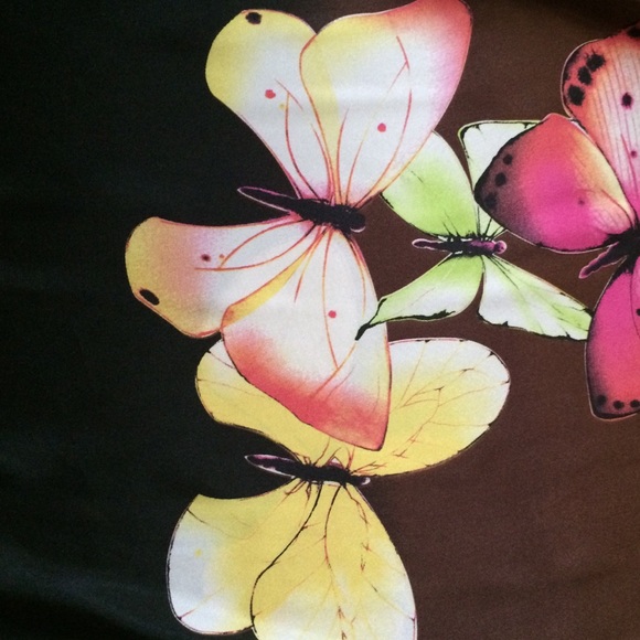 Strapless Ombré Butterfly Print Dress - Picture 3 of 4