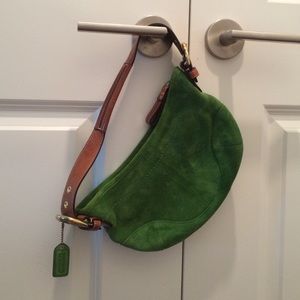 Green Suede Coach Purse