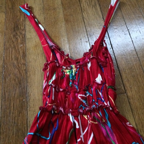 🎉SALE!🎉 Red, Colorful Splatter Print Dress - Picture 3 of 3