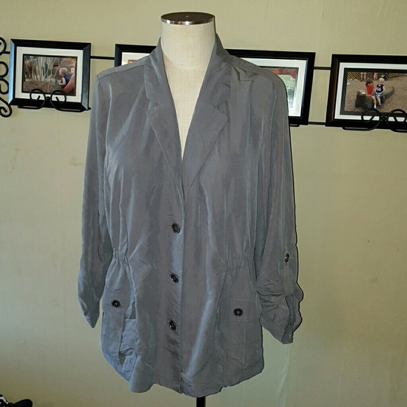 Fashion Bug Jackets & Blazers - Grey Button Up Blazer 20W Plus Size Jacket