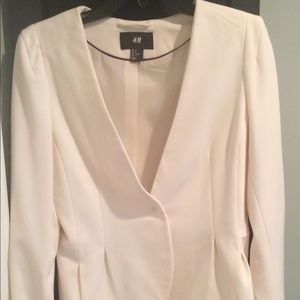 H&M FITTED WHITE BLAZER SIZE 12
