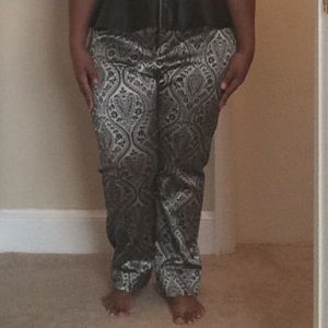 Silver and Black Damask Pants