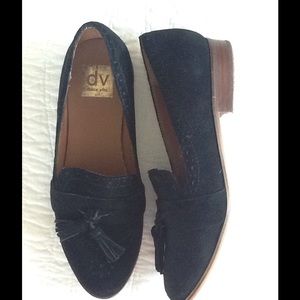 black suede loafers