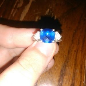 Blue and White Sapphire ring