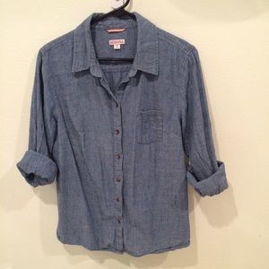 Button Down Chambray Top